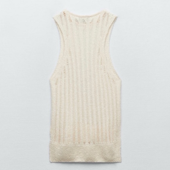 Zara Openwork Knit Top Size Small - Picture 3 of 6